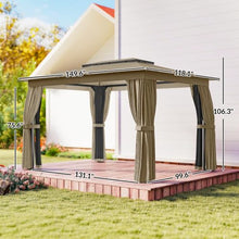 Outsunny 10' x 12' Outdoor Patio Gazebo with Double Roof, Khaki
