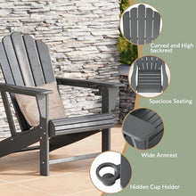 WestinTrends Highland Outdoor Patio HDPE Adirondack Chairs with Cup Holders (Set of 8), Gray