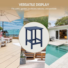 WestinTrends Malibu 3-Pieces Adirondack Chairs Set with Side Table, All Weather Outdoor Seating Plastic Patio Lawn Chair Folding for Outside Porch Deck Backyard, Navy Blue