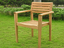 WholesaleTeakFurniture Qty 6 - Montana Stacking Dining Captain Arm Chair - Outdoor Patio Grade-A Teak Wood #WFDCARMT6