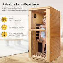 Daleyzay Indoor Infrared Sauna 1-Person Hemlock Wood Natural