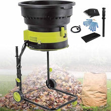 ZHLINGQ 2500W Electric Leaf Mulcher, Garden Leaf Shredder Chipper, 8000RPM Tree Branches Crusher, 17:1 Reduction, Composting Machine with Wheels and Collection Bag, for Home Use and Farms NoPowerCord