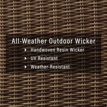 Casafoyer KO70014WB-SA Bradenton Outdoor Wicker Ottoman, Weathered Brown with Sand Cushions - Pack of 2