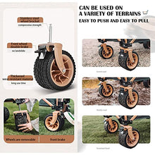 Outdoor Garden Cart Foldable Wagon, Portable 150L Large Capacity Beach Wagon with 20cm Widened Detachable Off-Road Wheels, 150KG Heavy Duty Utility Collapsible Wagon,A
