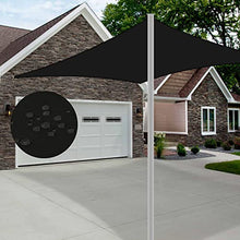 Tuosite Terylene Waterproof Sun Shade Sail UV Blocker Sunshade Patio Equilateral Square Knitted 220 GSM Block Fabric Pergola Carport Awning 20' x 20' in Color Black