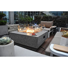 Elementi Manhattan Concrete Fire Pit 36" x 36" Outdoor Patio Firepit Includes Lava Rocks Modern Fire Pits & Outdoor Fireplaces for Garden, Deck, Indoor & Outdoor Heating