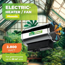 Bio Green PHX 2.8/US Phoenix Greenhouse Heater – 220-240V - 9553 BTU Stainless Steel – Electric Heating and Cooling System for Greenhouse, Shed, Garage – Corded Garage Heater with Frost Detection