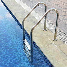 Swimming Pool Escalator 304 Stainless Steel Above Ground Swimming Pool Ladder Equipment with 3 Anti-Skid Protection Swimming Pool Steps Embedded/Silver / 50cm (Silver 50cm)