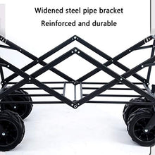 Outdoor Folding Wagon Outdoor Garden Utility Trolley Heavy Duty Folding Wagon Cart with Storage Basket Load-Bearing 80kg 176lbs(Style 3)