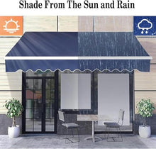WZUOPG Manual Retractable Awning Door Window Awning Shelter Outdoor Canopy Home Deck Canopy with Manual Crank Handle（Frame Included ）