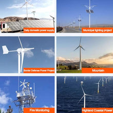 SHADAOYU High Power Generation Rate Small Home Outdoor Permanent Magnet DC Wind Turbine Generator, 300w, 600w, 1000w Windmill Generator, 3 Blades, Wind Turbine Generator(600w)