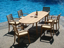 WholesaleTeakFurniture Qty 6 - Travota Stacking Dining Captain Arm Chair - Outdoor Patio Grade-A Teak Wood #WFDCARTV6