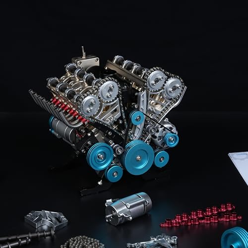 TECHING Mini V8 Engine Model Kit Gold