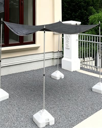 Elitix No Dig Sunshades Brackets for Ground, Outdoor Events Sun Shade Pole Retractable, Deck Shade Hardware Poles for Shade Cloth(White,400CM/13.1FT/40KG)