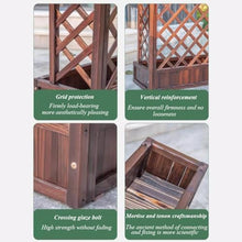 Raised Garden Bed With Trellis, 2-Tier Wooden Planter Box With Legs And Drain Holes Outdoor Elevated Garden Bed For Vegetable Fruit Herb Flower Ideal For Patio Balcony Backyard ( Color : Brown , Size