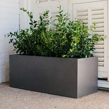 TITAN GREAT OUTDOORS Ash & Ember 15.75" Short Box Charcoal Planter, Lightweight Fiberstone with Weather-Resistant Finish, Modern Rectangle Planter Box for Indoor and Outdoor Plants
