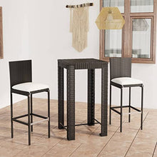 KUPTYERFG Garden Bar Table Black PE Rattan Outdoor Bistro High Top Table with Powder-Coated Steel Frame for Patio Backyard Balcony Square Dining Table 23.8 x 23.8 x 43.5 Inches