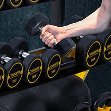 ToughFit 520LBS Dumbbell Set With 3-Tier Rack - PEV Coated Iron Handle - Black & Yellow