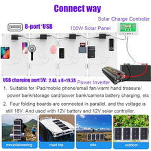 Complete Solar Inverter Kit with 100W Solar Panel and 4000W DC 12V to 220V/110V AC Inverter and 50A Controller for Home and Outdoor Power System(Red,12v-110v)
