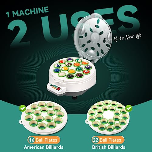 Newhai Electric Billiard Ball Cleaner Aluminum Pool Ball Cleaning Machine 16/22 Balls British and American Dual Use 110V