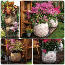 Resin-Stone Composite Pots for Plants, Vintage Plant Pot with Drainage Hole, Classic Flower Pot, Outdoor Large Planter for Gardening, Hotel Decoration(Marble-White,Large)
