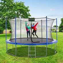 Outdoor Heights 16 Ft Trampoline with Enclosure and Ladder Blue