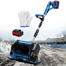 Battery Powered Electric Snow Blower, Cordless Snow Shovel, Cleaning Width Up to 30 cm, 3 Directions Adjustment Electric Snow Thrower with Charger, for Property, Factory Blue-1battery