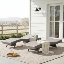 Seeheool Luxury Comfort Outdoor Chaise Lounger Set of 2 Premium Adjustable Gray Resin Wicker Patio Furniture Sunbathing Poolside Seating