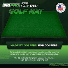 The Indoor Golf Shop SIGPRO 3D 5' x 5' Golf Mat - Durable and Realistic