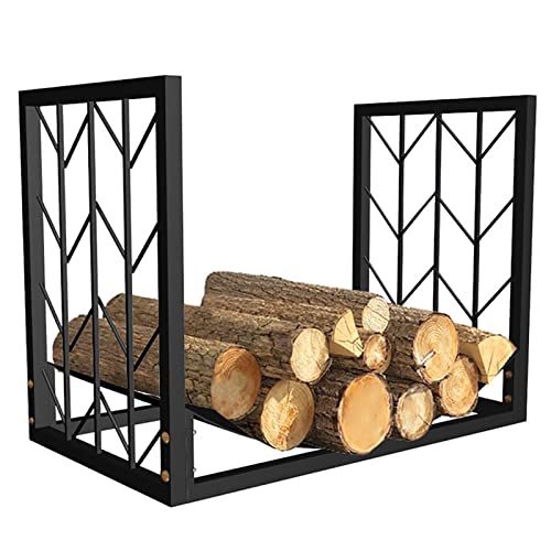 GenSDH Heavy Duty 24 Inch Firewood Rack with Easy Assembly Floor Standing Logs Storage Stand for Indoor/Outdoor Use Firewood Storage Brackets Included