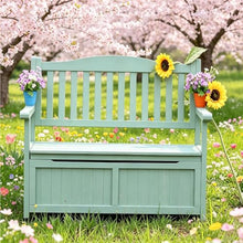 Jidanmian Deck Box Storage Bench, Patio Furniture, Solid Wood, Waterproof, with Armrest, 2-Person Outdoor Bench for Garden, Porch, Poolside for Porch, Backyard and Park(B)