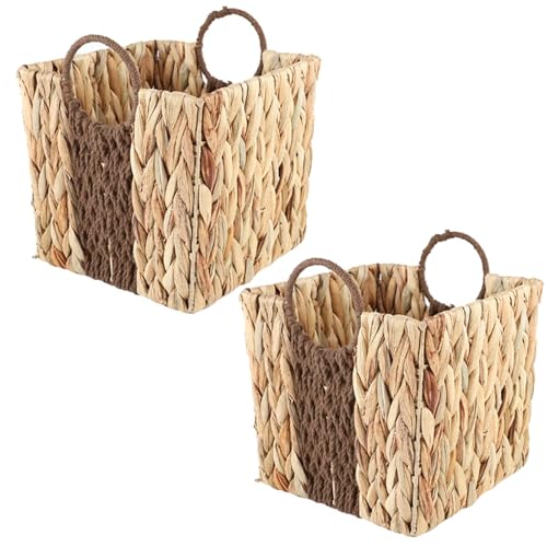 FENOKD Picnic Basket 2 Pcs Picnic Basket Toy Sundries Container Bin Rattan Basket Kitchen Organizer for Closet Pantry Shelf Outdoor Camping ，A 2 Pcs-Small