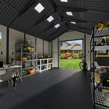 Patiowell 10x16 FT Resin Outdoor Storage Shed with Floor and Skylight