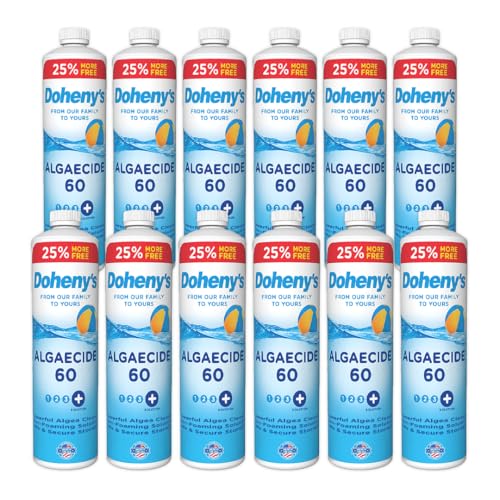 Doheny's Algaecide 60 | Pro-Grade, Metal-Free & Non-Foaming | Prevents All Algae Types | No Stains or Clouding | Safe for Salt, Chlorine & Bromine Pools | Treats 160,000 Gallons | 12 x 40oz (480oz)