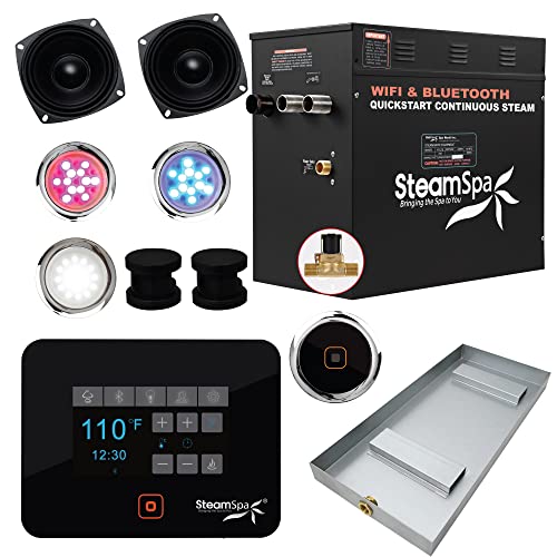 SteamSpa Black Bluetooth Generator Kit 12K Matte Black