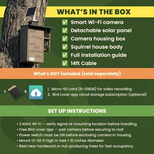 JCS Wildlife Squirrel House w/Wi-Fi Camera, Solar Panel, Predator Guard (Red/Gray)