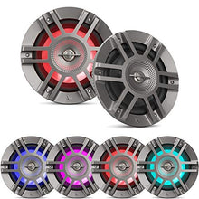 Enrock Marine Bluetooth Radio & 4X 6.5" RGB LED Titanium Speakers & 10" RGB LED Subwoofer & 5 Channel Amplifier Kit