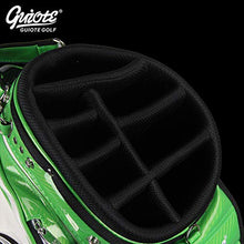 Guiote Golf Stand Bag Pu Leather Golf Carry Bag Embroidery Series 8-Ways 9.0" White Lucky Clover