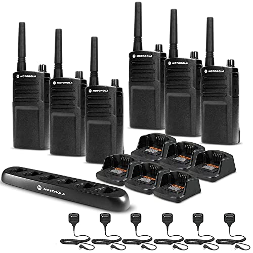 Motorola Solutions 6 Pack RMU2040 On-Site 2-Way Radio Bundle with Charger & Mics