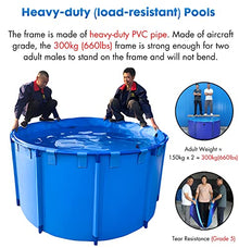 Blue Metal Swimming Pool Large, Mini Frame Pool Diameter 33 29 26 23 19 16 13 11 9 7 5 3 1 Feet, Saltwater Pools Piscina Grande Outdoor Framed Swimming Pool/ Piscinas Para Adultos ( Color : D x H , Si