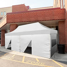 BANNER BUZZ EZ Pop Up Canopy Tent 20x10 with Sidewalls and Mesh Windows White
