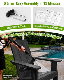 MXIMU Adirondack Chairs Set of 4, 450lb Capacity & 33in Tall Backrest