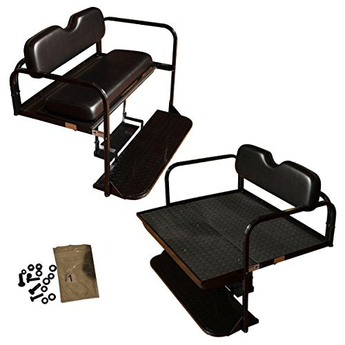 Performance Plus Carts Yamaha Drive2 Golf Cart Flip Folding Rear Back Seat Kit Black