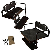 Performance Plus Carts EZGO TXT Golf Cart Flip Folding Rear Seat Kit Black
