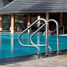 Swimming Pool Safety Hand Rail Pool Handrail, Swimming Pool Safety Stair Rail, Stainless Steel Stair Pool Hand Rail, Pool Rail with Quick Mount Base Plate, and Complete Mounting Accessories