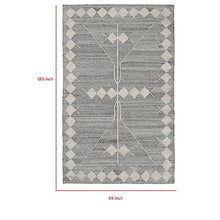Benzara Handwoven Polyester Area Rug 8x10 Gray Geometric