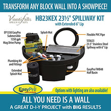 EasyPro Pond Products Vianti Falls Kit 23.5” Stainless Steel Spillway with Basin & EP1350 Pump No Light