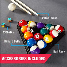 MD Sports 7.5' Titan Drop Pocket Table with Pool Ball and Cue Stick Set Black/Silver