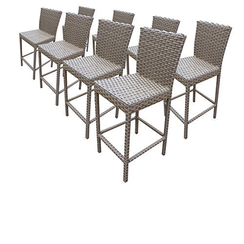 TK Classics Oasis 8 Piece Barstools with Back Grey Stone