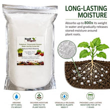 Water Storing Crystal Gel Keeps Plant Healthy, Saves Water, Time & Money – Soil Vigor Water Storing Crystals for Plants, Potassium Polyacrylate, Fine Granules 20-100 Mesh, Lasts Up to 7 Years (45 lb)